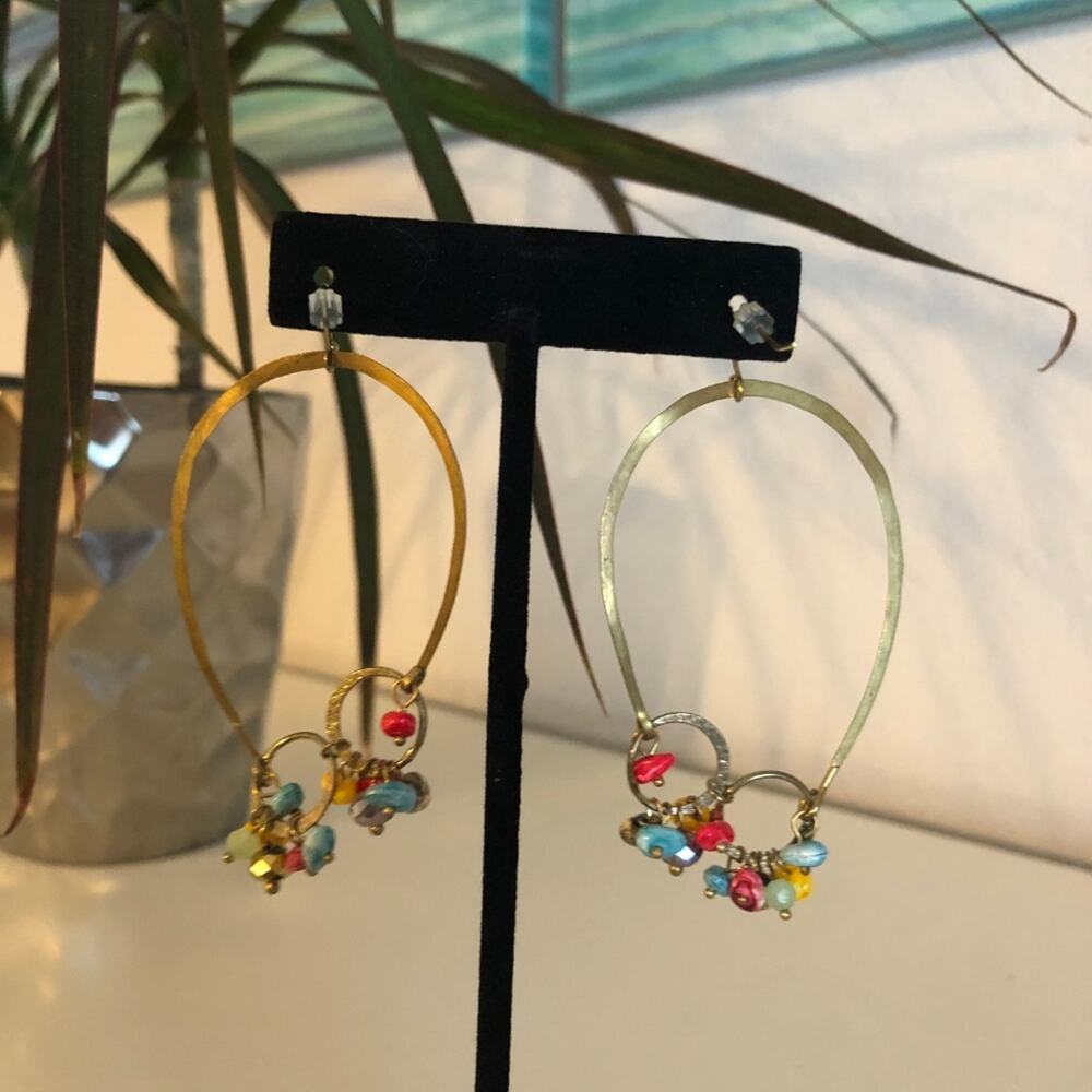 Large Lightweight and Colorful Statement Earrings - Picture 3 of 3